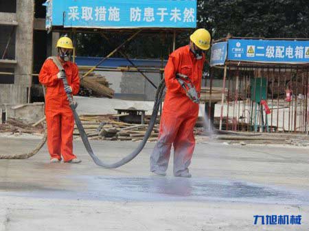 龍口萬豪伊頓地下車庫頂板地坪耐磨施工